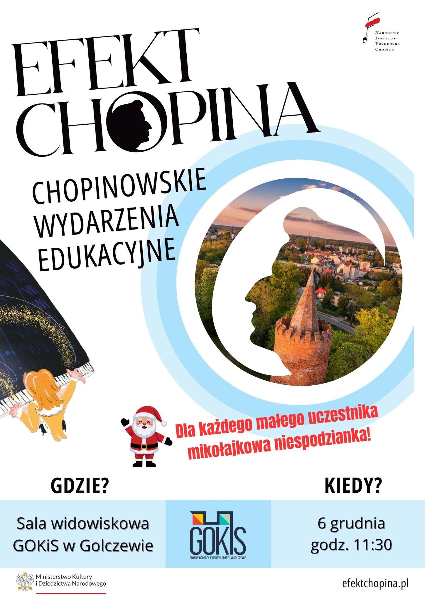 plakat dot. spotkania efekt chopina w&nbsp;gminnym ośrodku kultury i&nbsp;sportu w&nbsp;golczewie