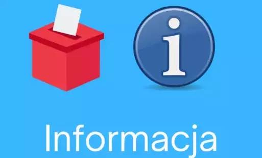 grafika z napisem informacja i urną wyborczą