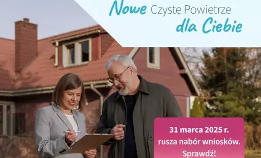 zdjęcie przedstawia ludzi i napis czyste powietrze dla ciebie