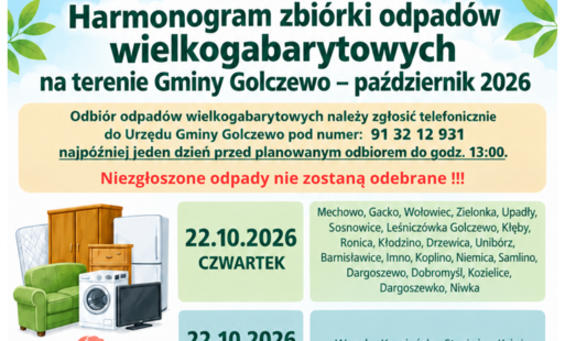 plakat dot. zbiórki odpadów wielkogabarytowych